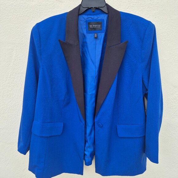NWT Eloquii Cobalt Blue Tuxedo Blazer Size 22 - Picture 8 of 14
